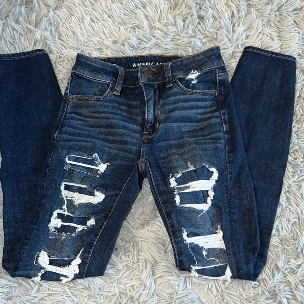 American Eagle Distressed High-Rise Jeans